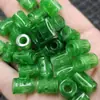 Cuentas de dinero de agujero grande verde espinaca Cuentas sueltas de jade Cuentas de pase de camino verde Accesorios para pulsera collar diy