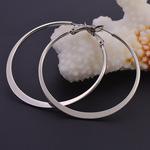 欧美个性夸张60mm大耳圈 时尚不锈钢圆形压扁大圈圈耳环夜店耳圈