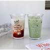 Venta al por mayor de fábrica personalizada estilo ins Corea del Sur letras IP dibujos animados flor horneada vaso de vidrio taza de té con leche taza de café latte