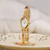 Reloj de Pulsera Compacto y Delgado para Mujer Mia Retro, Pulsera Sencilla Pequeña de Perlas Doradas, Reloj de Cuarzo, Comercio Exterior