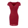 Vestido de encaje con escote en V de estilo puramente seductor para mujer, nuevo modelo de verano, sexy y moderno, ajustado, que realza la cintura, vestido bodycon