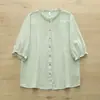 Ropa de Verano 2026 Estilo Japonés Cuello Alto Encaje Doble Capa Gasa Cárdigan de Mujer Camisa de Manga Corta Casual Color Sólido Top