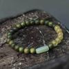 Pulsera de Cuentas de Cristal Rubio para Hombres y Mujeres Artística Retro Sándalo Verde Sándalo Rojo Sándalo Seda Dorada Pulsera de Jade Hetian Venta al por Mayor