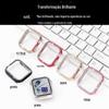 Para Apple Watch Apple Watch 8765432se única fileira diamante incrustado PC Watch case capa protetora iwatch