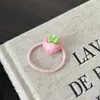 Goma para el pulgar de fresa gorda Lindo Ins Suave Linda Accesorios para el Cabello Femeninos Goma para Cola de Caballo Infantil Sin Costuras No Dañina Elástico para el Cabello