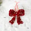Pingentes de Natal Personalizados pelo Fabricante Guirlanda de Veludo Vinho Pingente de Laço Enfeites para Árvore de Natal