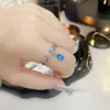 Anillo Versa Nuevo Estilo Francés Super Hada Encaje Borla Gota de Agua Aguamarina Aro de Luz Lujo Nicho Estilo Corte Pulsera