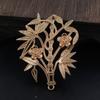 Shangjia Vintage Cobre Fundido Bambú Bambú Colgante Palacio Clásico Hanfu Accesorios de Material para Tocados Orejas de Trigo Chapadas en Oro Vintage