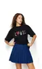 Camiseta Informal de Manga Corta de Algodón Puro para Mujer, Estilo Perezoso, Estampado de Amor Dulce y Femenino, Sencilla y Elegante, para Verano