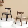 Cadeira de Jantar de Madeira Maciça Nórdica Hotel Casa Moderna Luxo Leve Minimalista Cadeira com Encosto Cadeira de Remo Preto Banqueta para Restaurante Bar