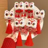 Horquilla de Borla Roja de Danza del León de Año Nuevo para Niñas y Niños, Accesorio Hanfu de Estilo Chino Tradicional, Adorno para el Cabello de Año Nuevo Estilo Chino