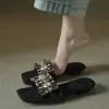 Primer Encuentro con las Sandalias de Exterior Cuadradas con Strass Bling-Bling para Mujer, Nuevas Sandalias Versátiles de Tacón Bajo para Ponerse Fácilmente, 2026