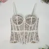 Corsé de encaje bordado transfronterizo europeo y americano, sujetador con ballenas, camisola de punto adelgazante para la cintura, adelgazante, sexy sin espalda