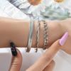 Pulsera de cadena clásica retorcida transfronteriza de Amazon, personalidad, moda, estilo ins, pulsera para mujer, pulsera de tres piezas