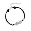 Pulsera de pareja con símbolo infinito en plata de ley 925, diseño de nicho, con circonitas de lujo, cuerda manual y anillo Mobius.