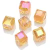 Suministro directo de fábrica 10-12 mm chapado en oro agujero grande cuentas cuadradas DIY hecho a mano cortina de cuentas accesorios para cortinas material cuentas sueltas