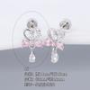 Pendientes de botón con forma de hueso de oreja de circonita microincrustada, chapados en oro y cobre, de acero de titanio 316L, con diseño de amor rosa, joyería perforada.