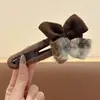 Grampo de Cabelo Florido Retrô Francês, Presilha de Uma Palavra de Alta Qualidade e Requintada para a Parte de Trás da Cabeça, Grampo de Cabelo Anti-Impacto, Acessório de Cabelo Tipo Presilha Bico de Pato para Mulheres
