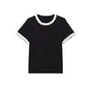 Camiseta de Manga Curta com Gola Redonda, Estampa Floral Tridimensional Elegante e Simples, Slim Fit, Venda Quente Europeia e Americana no Aliexpress
