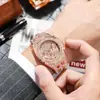 2025 Novo Relógio Masculino com Pulseira de Aço Moda Céu Estrelado Diamante Três Olhos Numerais Romanos Display de Quartzo Atacado