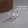 Anillo Cerrado de Hielo Triturado de Tres Caras en Plata Pura 9999 para Mujer, Estilo Lujo Ligero, Versión Estrecha de 2 mm Anillo de Hielo Triturado
