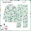 Pijamas de manga larga para niñas, primavera y otoño, 2024