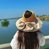 Sombrero de Pescador de Paja Abierto con Tiras Sombrero de Playa Ins Negro de Goma Sombrero de Pescador para Mujer Salida de Verano Protección Solar Sombrero de Sol de Playa