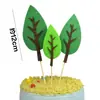 Bandeirinha de decoração para bolo de assar em formato de árvore pequena, cena com cem papéis de menina da floresta, cartão de bolo de aniversário