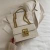 2025 Nuevo Bolso de Hombro de Moda Europeo y Americano Retro Bolso de Mujer Cadena de Moda Bolso Cuadrado Pequeño Textura de Candado Bolso Cruzado
