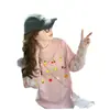 Camiseta holgada de algodón puro con encaje superfairy para mujer, estilo salado con graffiti de frutas, rejuvenecedora, imitación de dos piezas, top casual ajustado