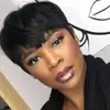AliExpress Venda Quente Cabelo Curto Europeu e Americano Mulheres Cabelo Curto Preto Seda de Alta Temperatura Fibra Química Cabelo Curto Liso Cabeça Bobo Peruca Mulheres