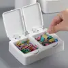 Caja de Almacenamiento de Plástico Mini de Escritorio Simple Caja Multifuncional para Bastoncillos de Algodón con Tapa Caja de Almacenamiento Pequeña Pop-Up a Prueba de Polvo