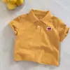 Camiseta Delgada de Moda de Verano Ropa Infantil Dibujos Animados Manga Corta Solapa Elegante Nueva Camiseta Polo para Niño Niña Bebé