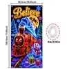 Tela colgante fluorescente de Navidad Papá Noel renos muñeco de nieve cachorro bandera de tela neón decoración de fiesta navideña transfronterizo