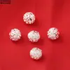 Contas em Barril Banhadas a Ouro de Prata Esterlina, Moedas de Nuvem Auspiciosa, Contas Redondas, Acessórios de Contas Espaçadoras, Acessórios de Material para Miçangas DIY Feitas à Mão Prata Lisa Retrô