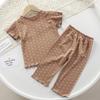 Conjunto Fino de Manga Curta para Meninas de Verão, Conjunto de Duas Peças para Bebê de Verão, Roupas Estilosas Estilo Coreano com Ar Condicionado Novo Modelo 2026