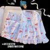 2026 versão coreana ins algodão nuvem desenho animado renda pijama infantil roupa de casa respirável manga longa conjunto fofo para meninas