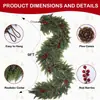 Guirlanda de Natal de cedro artificial Amazon transfronteiriça, trepadeira falsa de todas as cores verdes para feriado, pendurar na lareira, porta, decoração de Natal