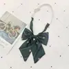 Conjunto Coroa Verde Uniforme de Classe Uniforme Escolar Gravata Borboleta Escura Estilo College Uniforme Jk Listrado Tingido em Fio Estilo Japonês Gravata Masculina e Feminina