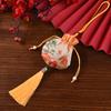 Bolsita de Brocado Estampado Vintage con Borla, Bolsita Colgante Estilo Chino, Bolsa de la Suerte Portátil Estilo Antiguo, Bolsita de Brocado, Bolsita Vacía