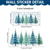 Decoraciones navideñas nuevas para ventanas transfronterizas, pegatinas para ventanas de vidrio, árbol de Navidad y copo de nieve electrostáticos de acuarela en PVC