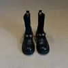 Botines Elásticos Chuyuji de Suela Gruesa con Hebilla Metálica, Botas Tejidas Ajustadas Estilo Retro Universitario para Mujer, Botines Tipo Mocasín Versátiles