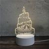 Fabricante Luz Nocturna 3D Creativa Lámpara de Mesa Pequeña Regalo de Navidad Regalo para Evento Base de Placa Acrílica Venta al por Mayor