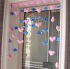 Cortina de Puerta con Velcro Adhesivo sin Perforaciones para Habitación Infantil con Puntadas Divertidas, Amor, Hogar, Cifrado, Partición