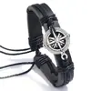 Europeu e Americano Comércio Exterior novas jóias personalizadas retro tecido preto pulseira de couro simples puxar ajustável pulseira masculina