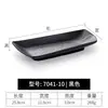 Vajilla Creativa Plato para Sushi Barbacoa Plato Largo Estilo Japonés de Plástico Plato Rectangular Imitación Porcelana Plato para Olla Caliente Uso Comercial