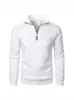 Moletom casual com meio zíper e gola alta, transfronteiriço, moderno, estiloso, simples, para o dia a dia, folgado, plus size, pulôver masculino de fleece