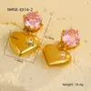 Brincos de Ouro Retro Europeus e Americanos Transfronteiriços Pingente de Coração em Ouro 18K Nova Moda Estilo INS Brincos Versáteis e Exquisitos para Mulheres