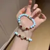 Pulseira de Cristal Natural, Turquesa, Pulseira Estilo Chinês Novo, Joias de Contas, Pingente de Lótus, Acessórios de Prata Antiga, Retrô
