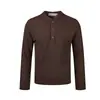Camiseta de manga longa canelada, estilosa e resistente, com urso mágico para homens, adequada para o trajeto diário, com corte regular e gola Henley